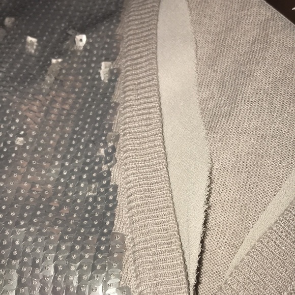 Jones New York size large silver & gray sequin front cardigan sweater NWT - Picture 10 of 14